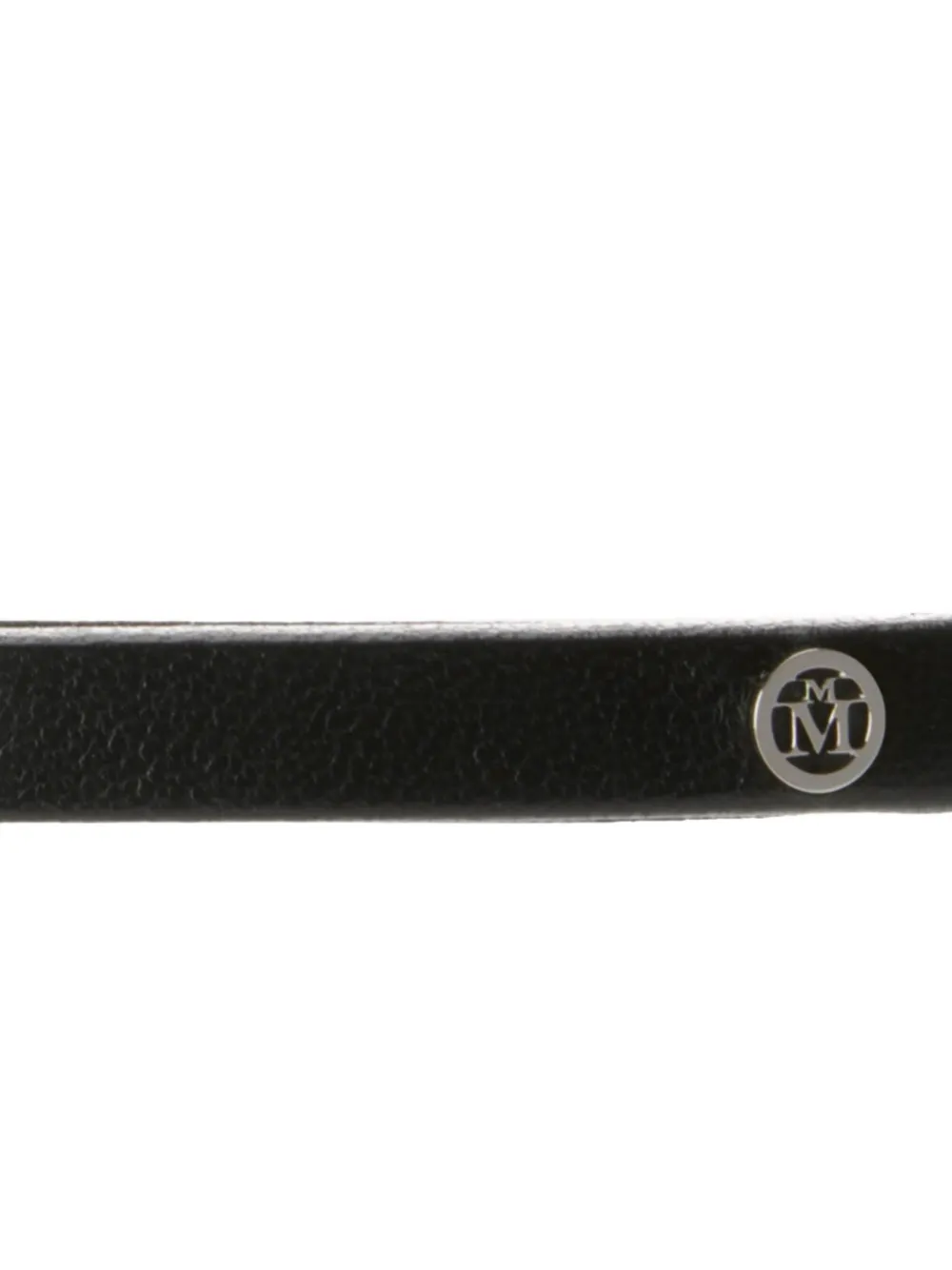 Maison Michel Logo-plaque Leather Headband In Black