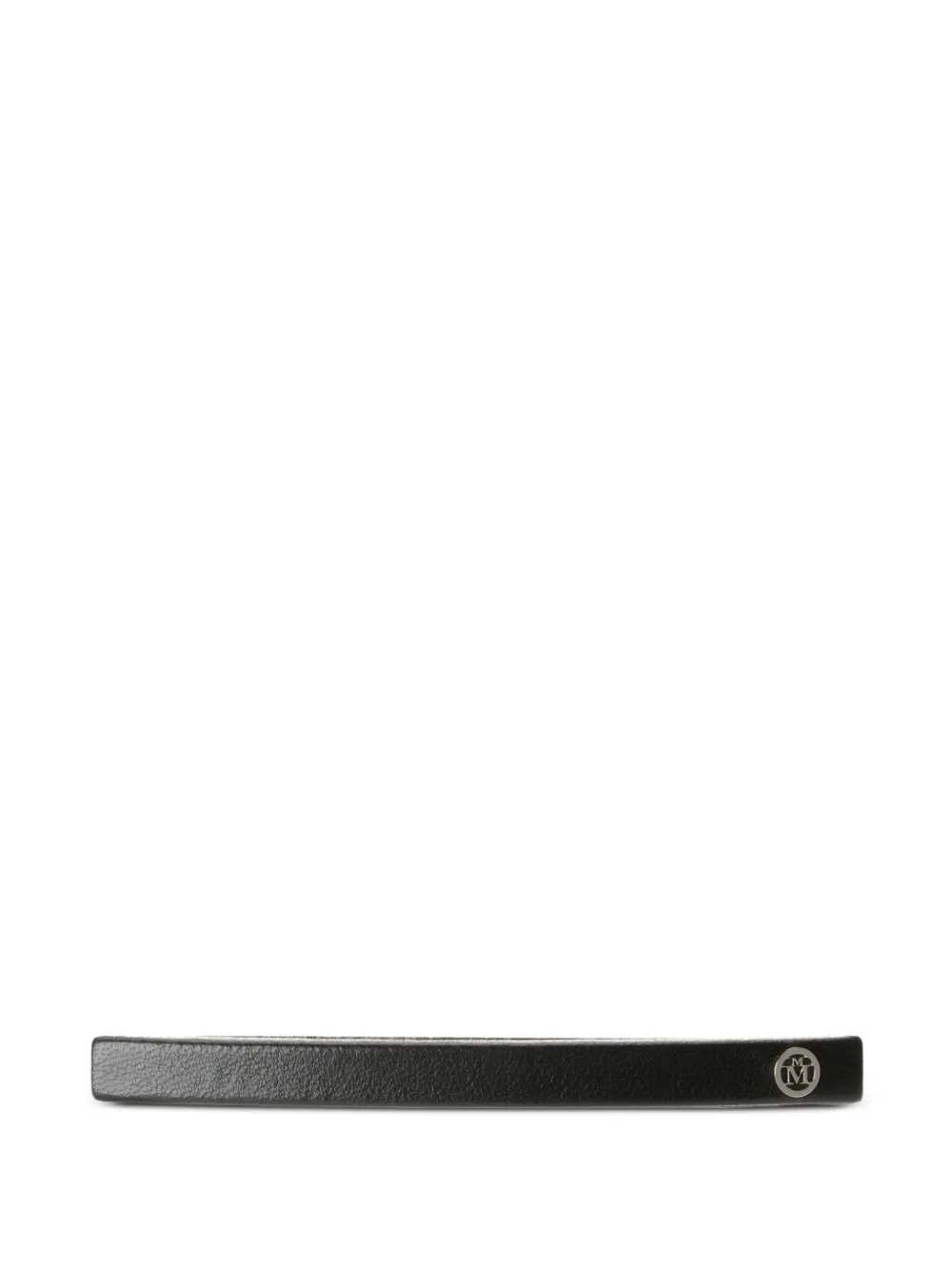 Maison Michel Logo-plaque Leather Headband In Black