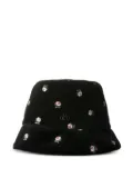 Maison Michel floral-embroidered bucket hat - Black