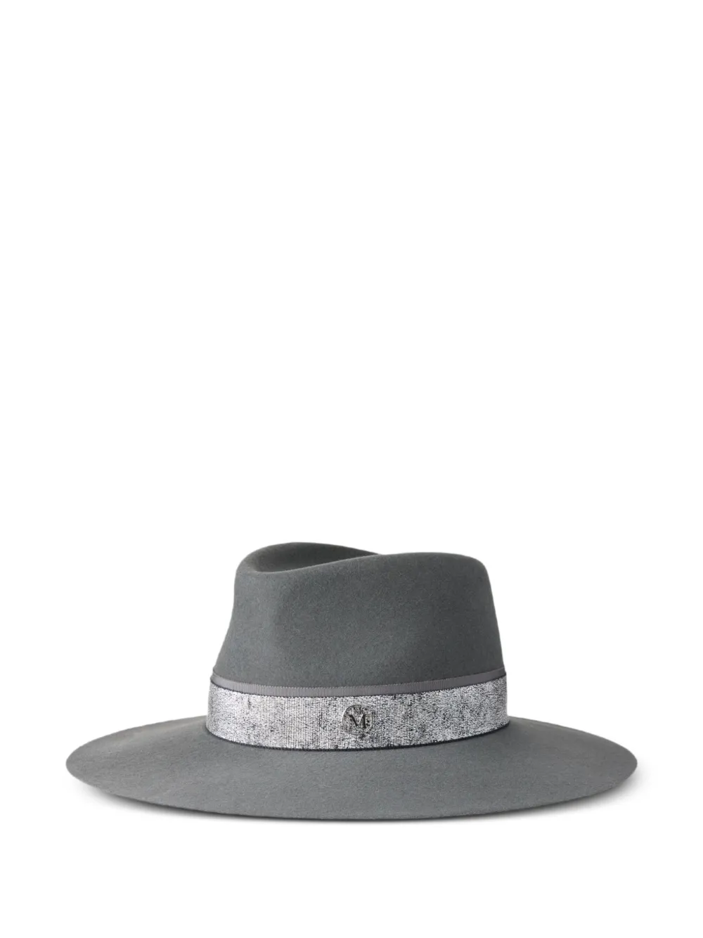 Maison Michel Logo-plaque Hat In Gray