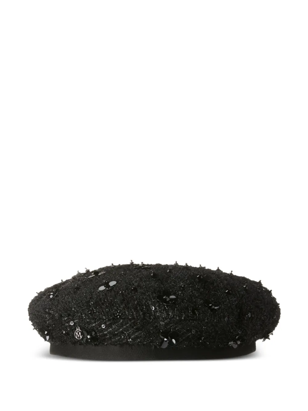 Maison Michel Beaded Textured Beret In Black