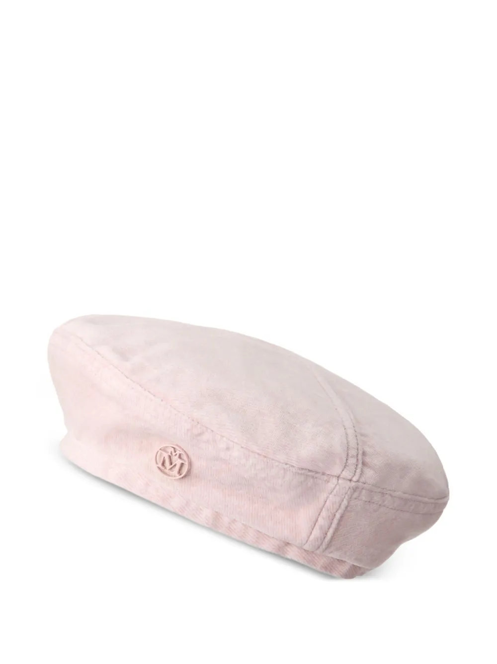 Maison Michel Logo-plaque Beret In Pink