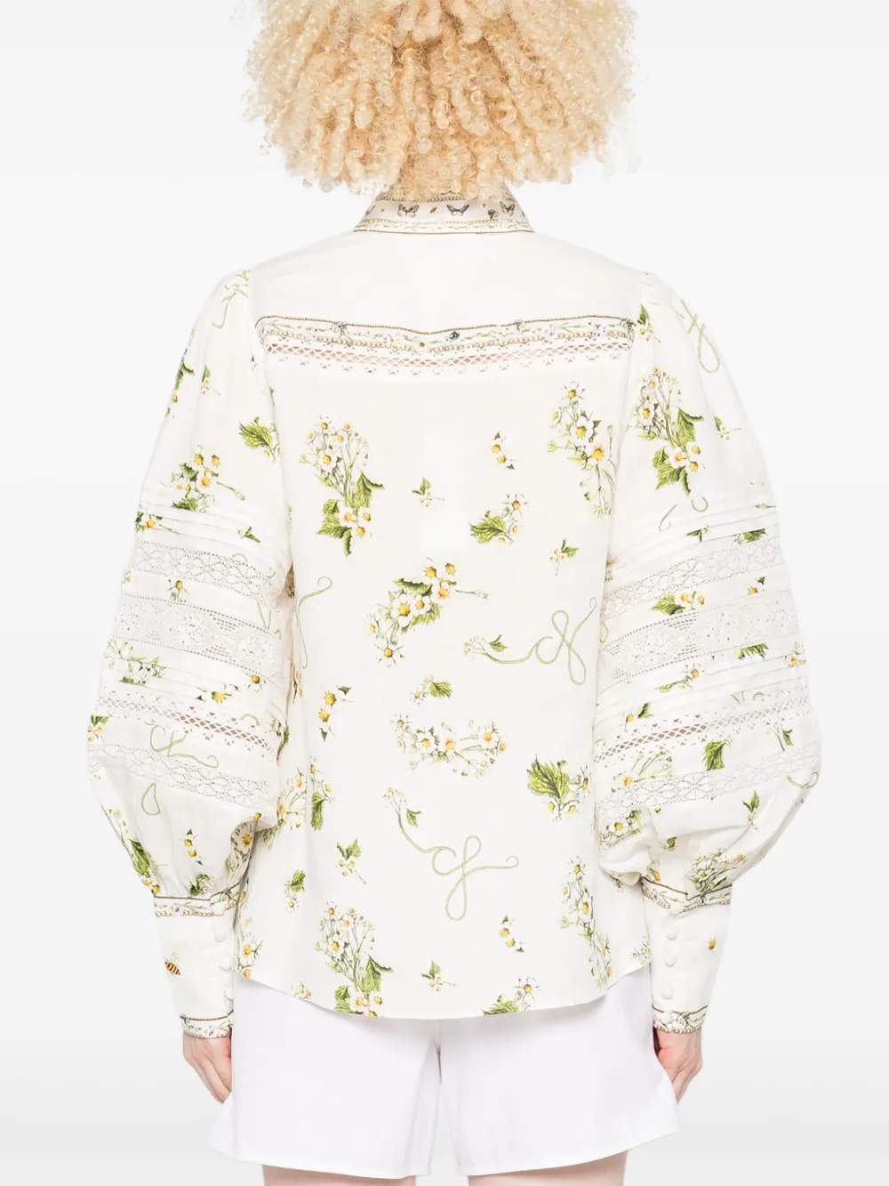 Camilla Blouse met bloemenprint Wit