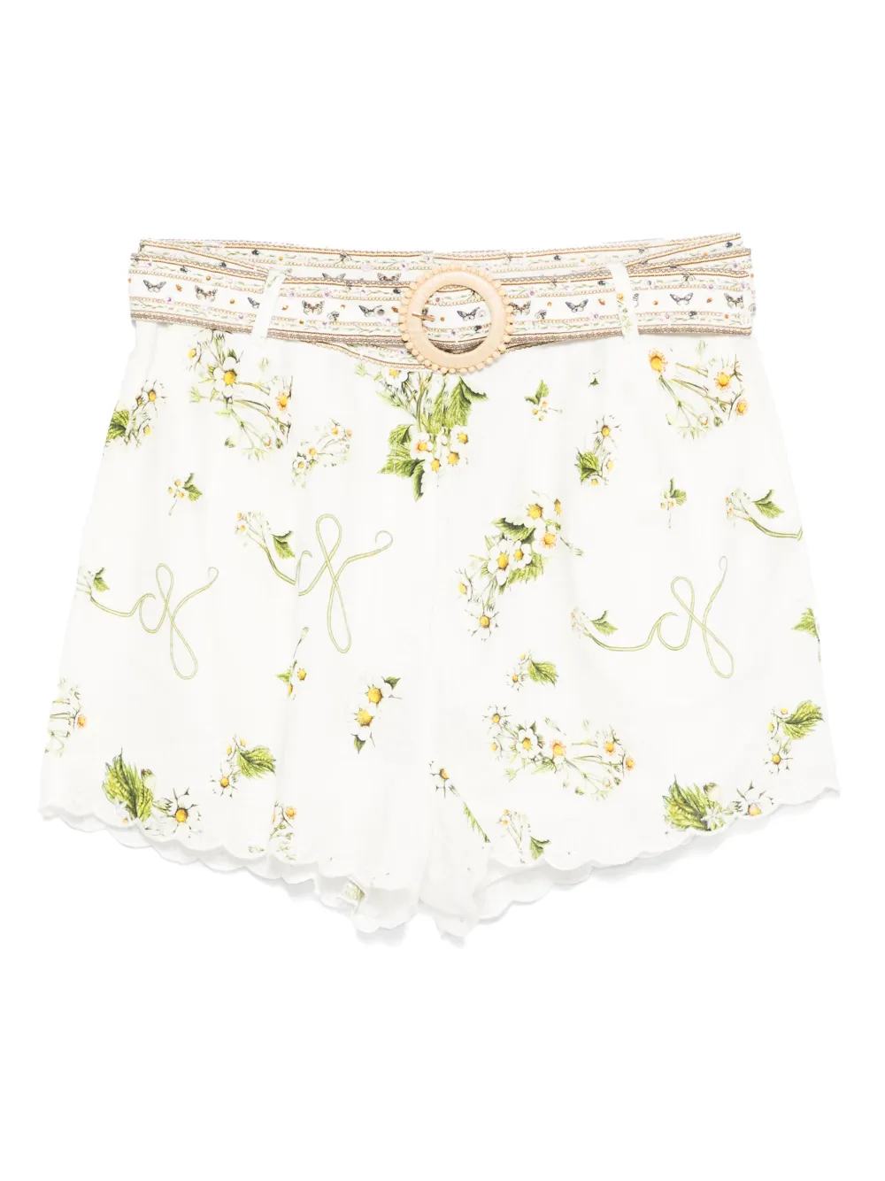 Camilla Tuck Front Shorts Botanical Utopia In White