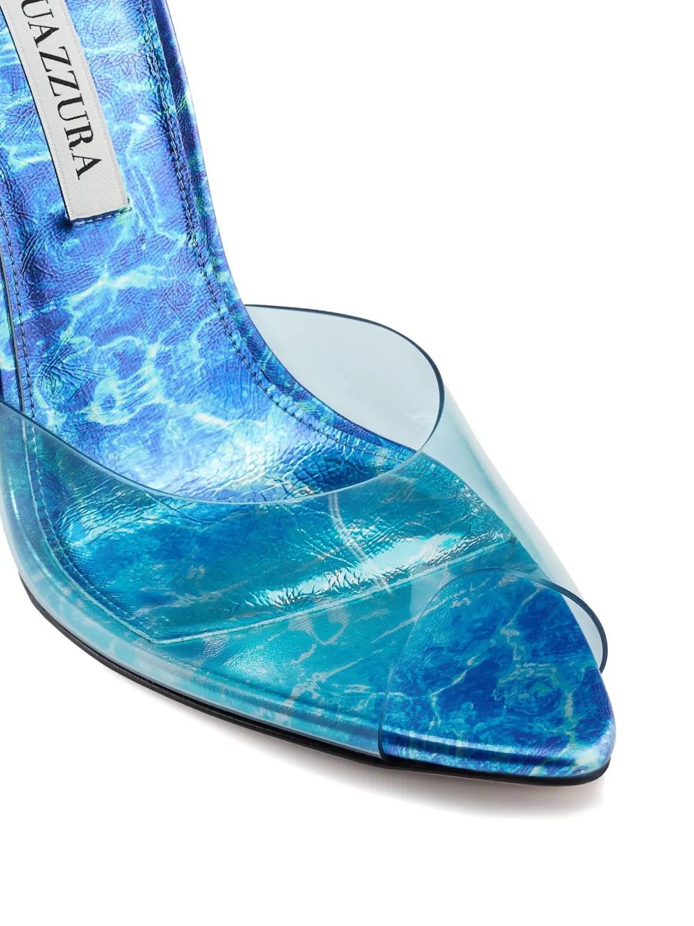 Aquazzura 105mm waves-print sculpted heeled sandals Blue