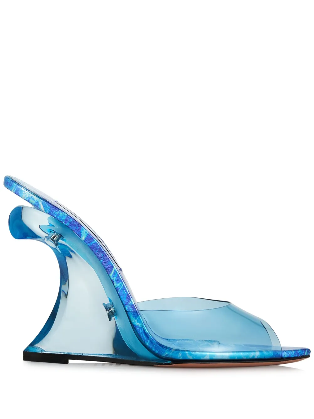 Aquazzura 105mm waves-print sculpted heeled sandals | Blue | Image 1