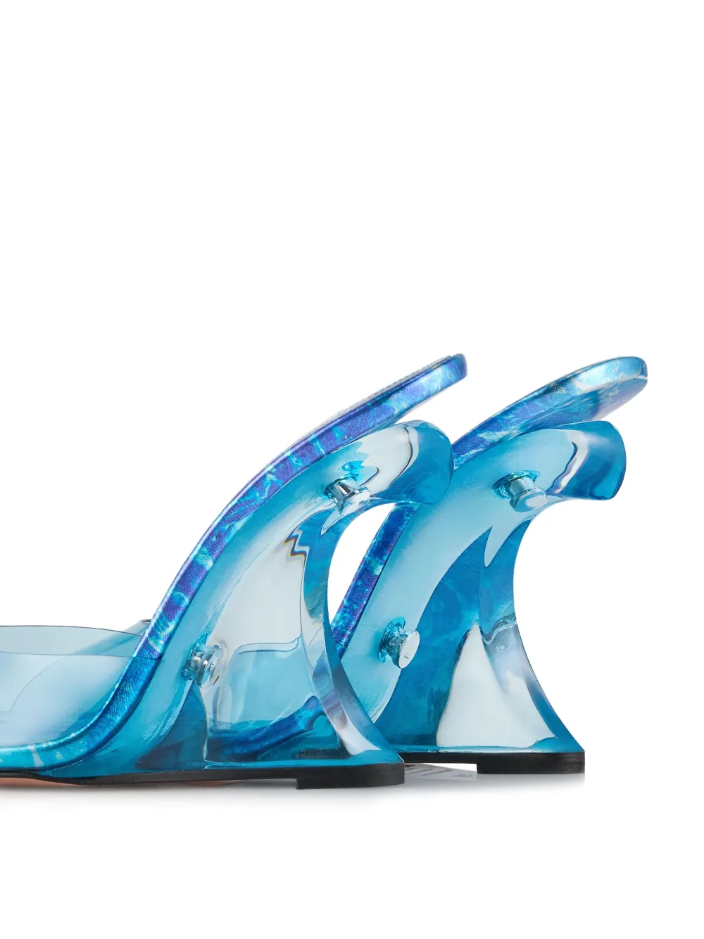 Aquazzura 105mm waves-print sculpted heeled sandals Blue