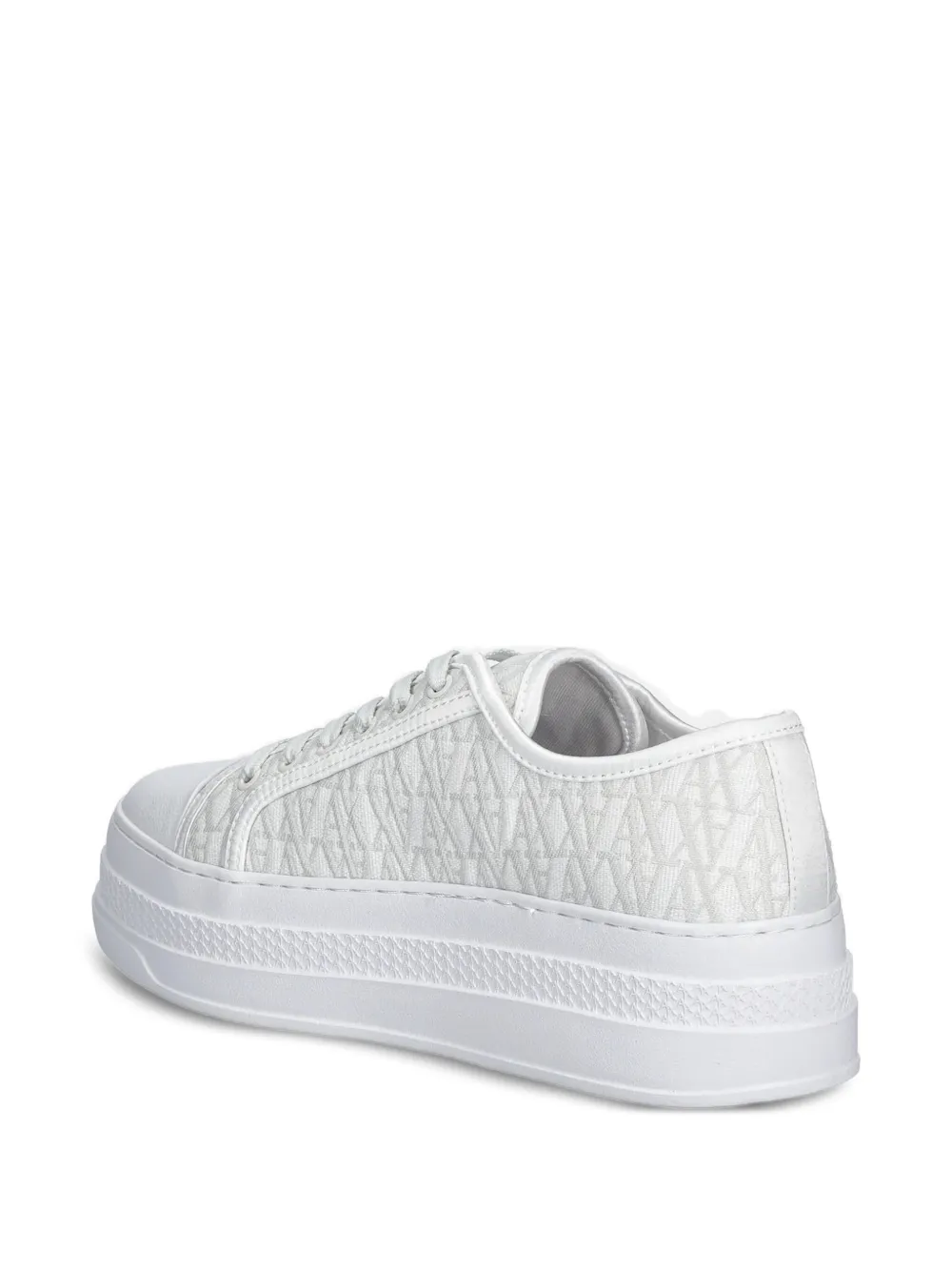 Armani Exchange Sneakers met logopatroon en plateauzool Wit