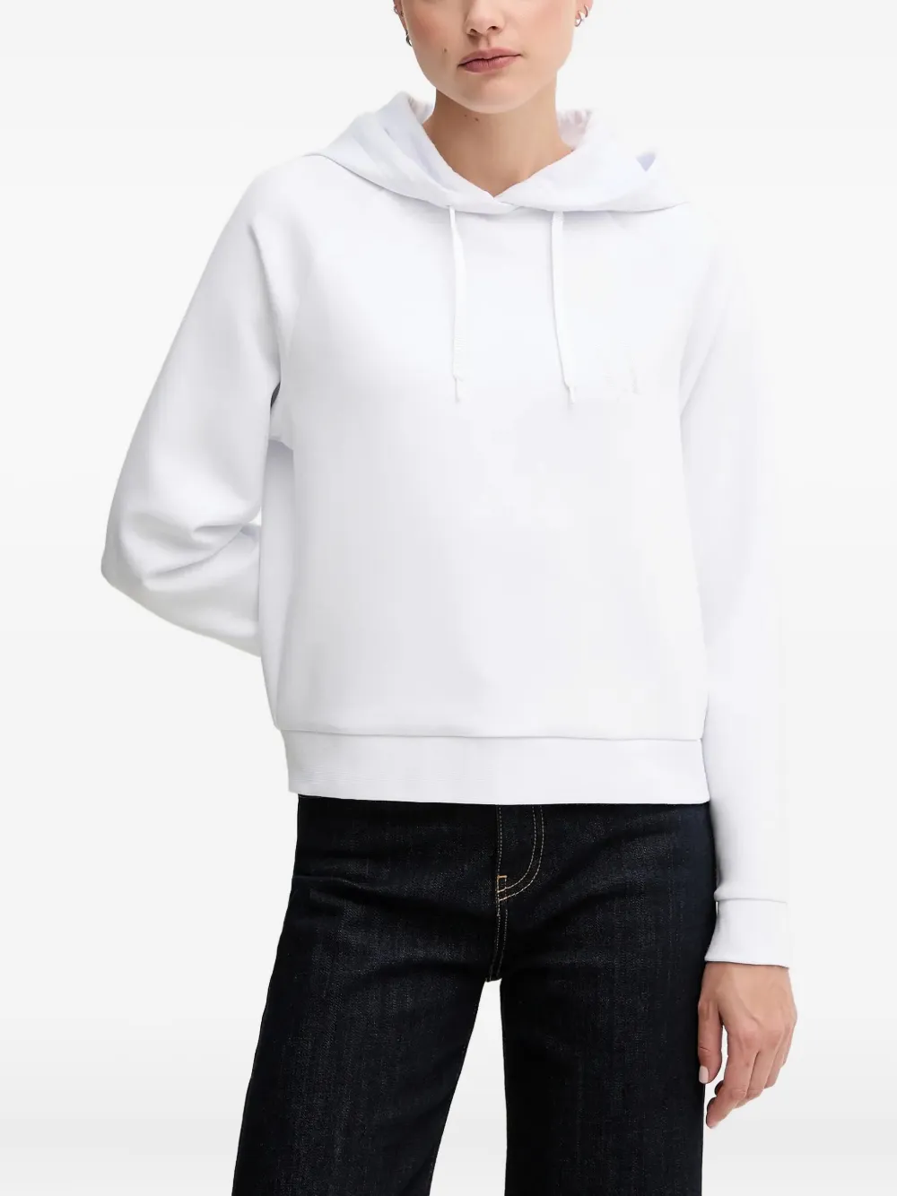 Armani Exchange Crystal-embellished Logo Hoodie In White