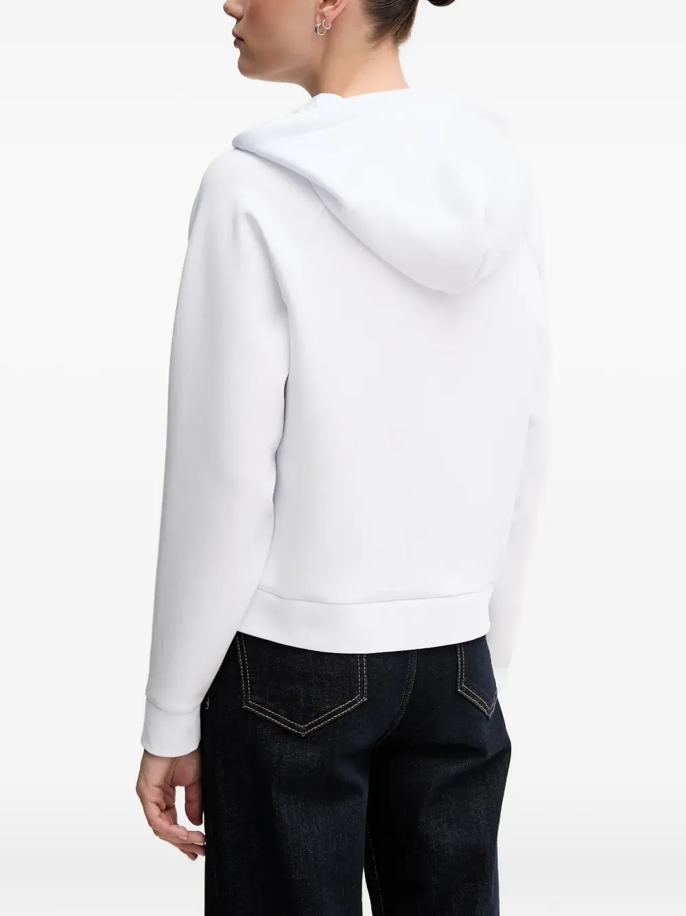 Armani Exchange crystal-embellished logo hoodie - Wit