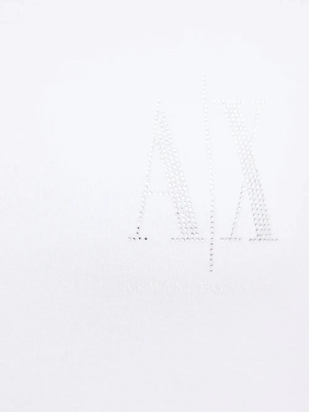 Armani Exchange Crystal-embellished Logo Hoodie In White