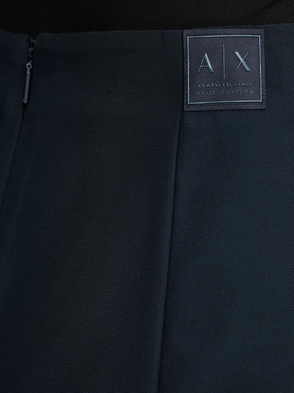 Armani Exchange Logo-patch Mini Skirt In Blue