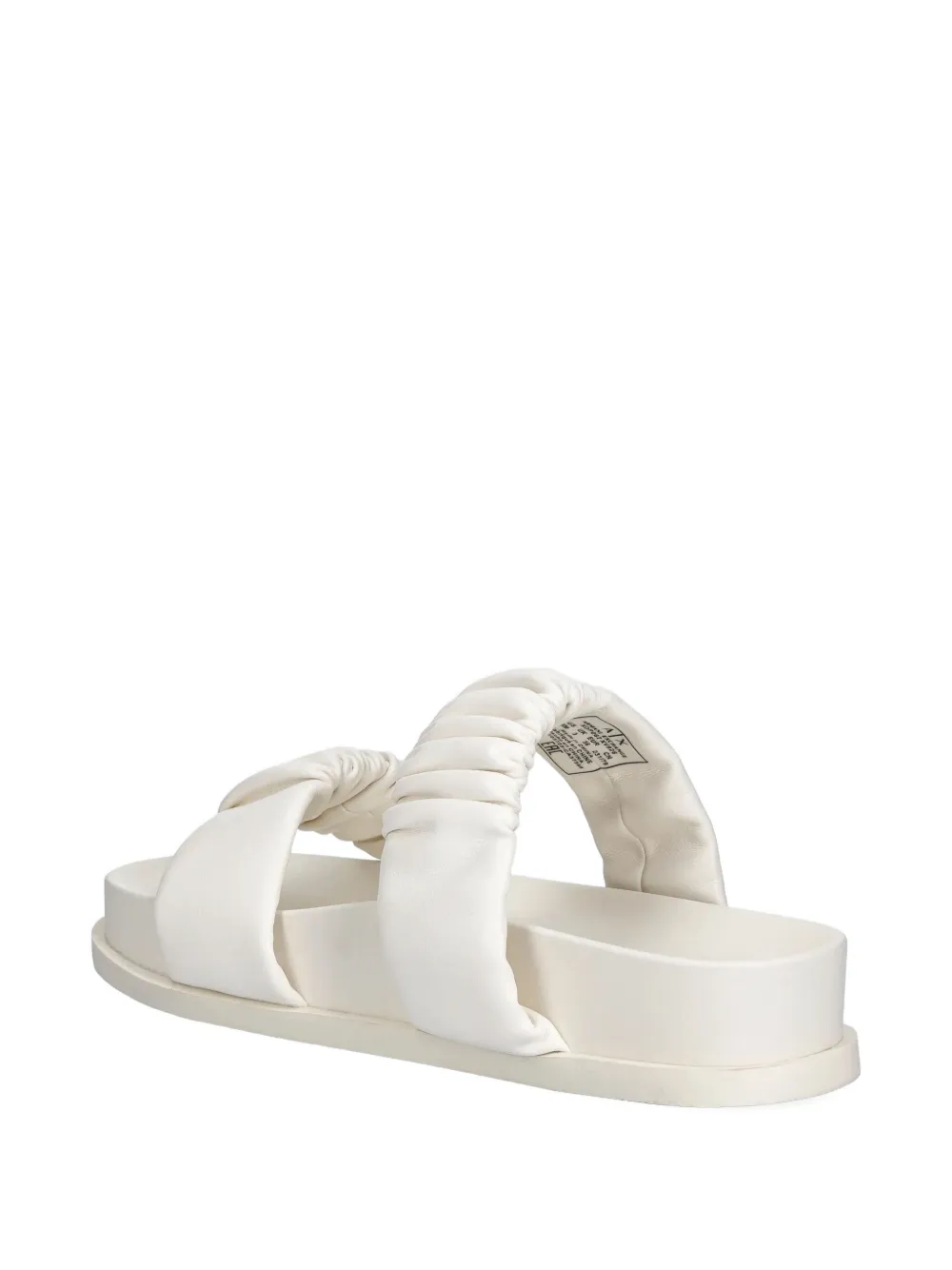 Armani Exchange pleated double-strap slides White