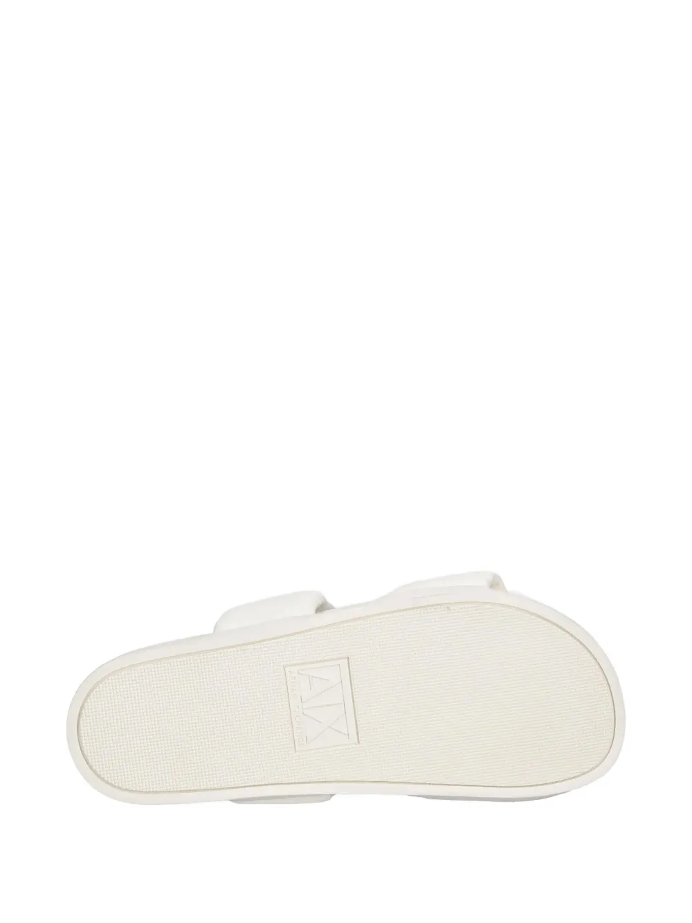 Armani Exchange pleated double-strap slides White
