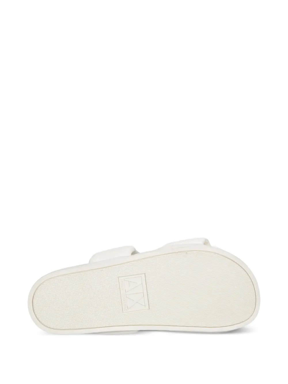 Armani Exchange Geplooide slippers met dubbel bandje Wit