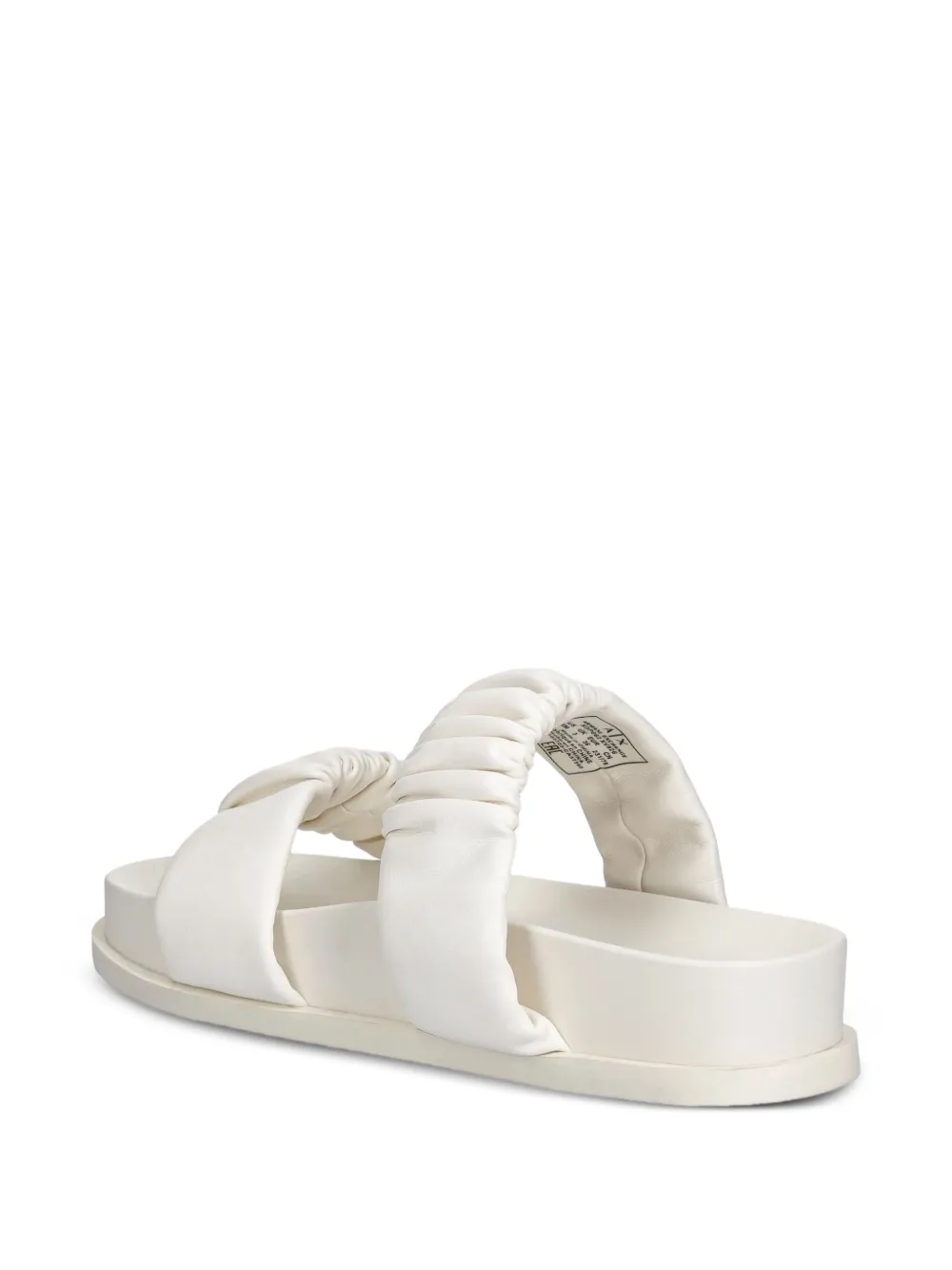 Armani Exchange Geplooide slippers met dubbel bandje Wit