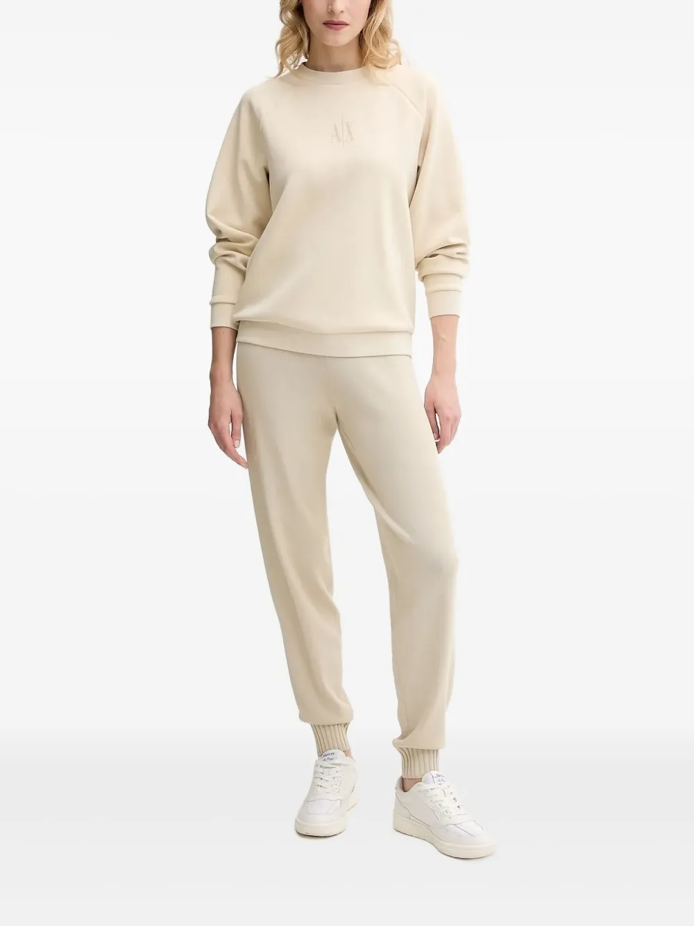 Armani Exchange embroidered raglan-sleeve sweatshirt | Neutrals | Image 1