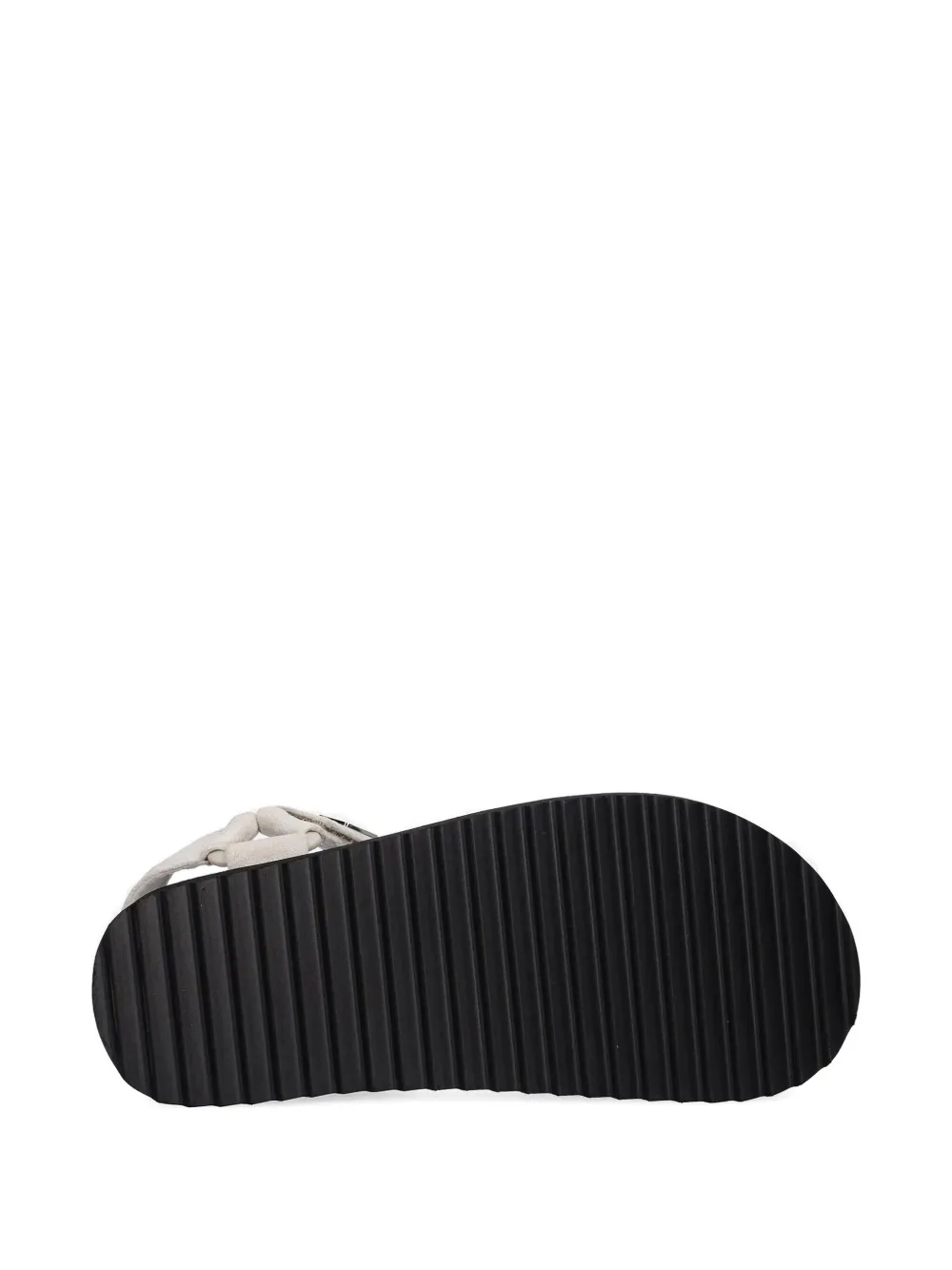 Armani Exchange Double-strap Platform Sandals In Metallic