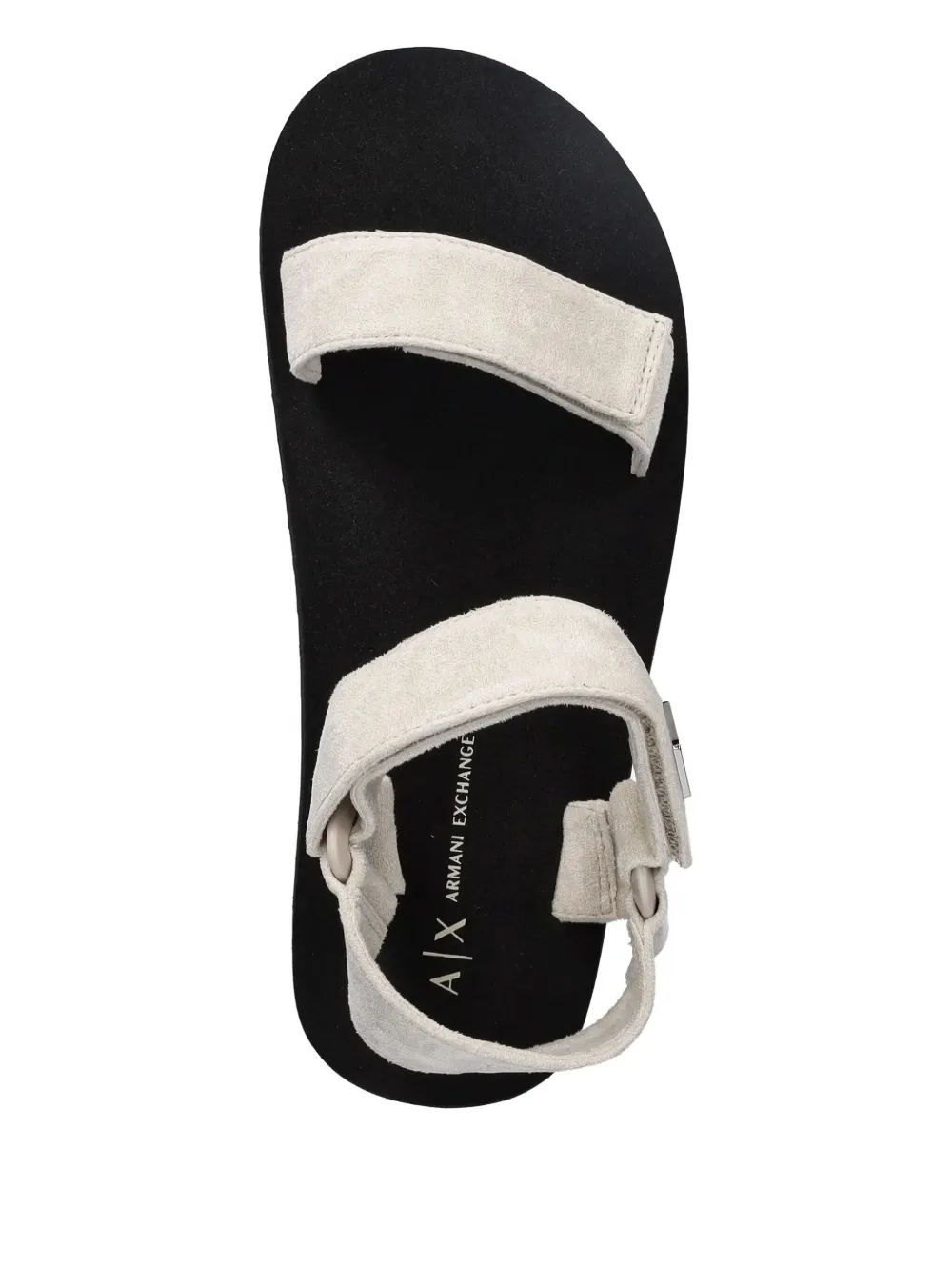 Armani Exchange Double-strap Platform Sandals In Metallic