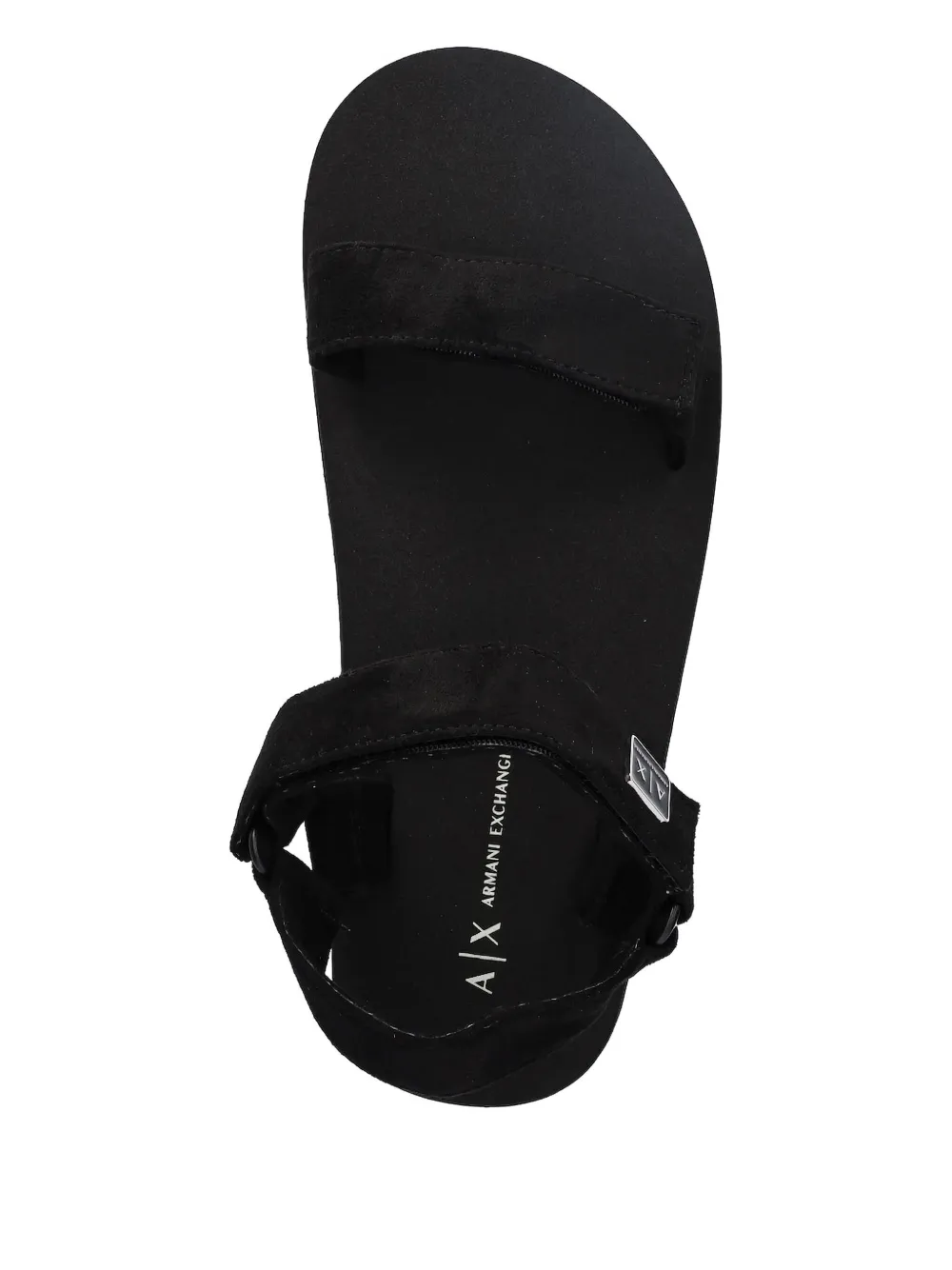 Armani Exchange Touch-strap Platform Sandals In Black