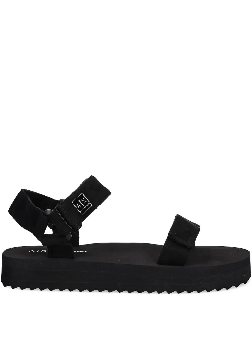 Armani Exchange touch-strap platform sandals Black