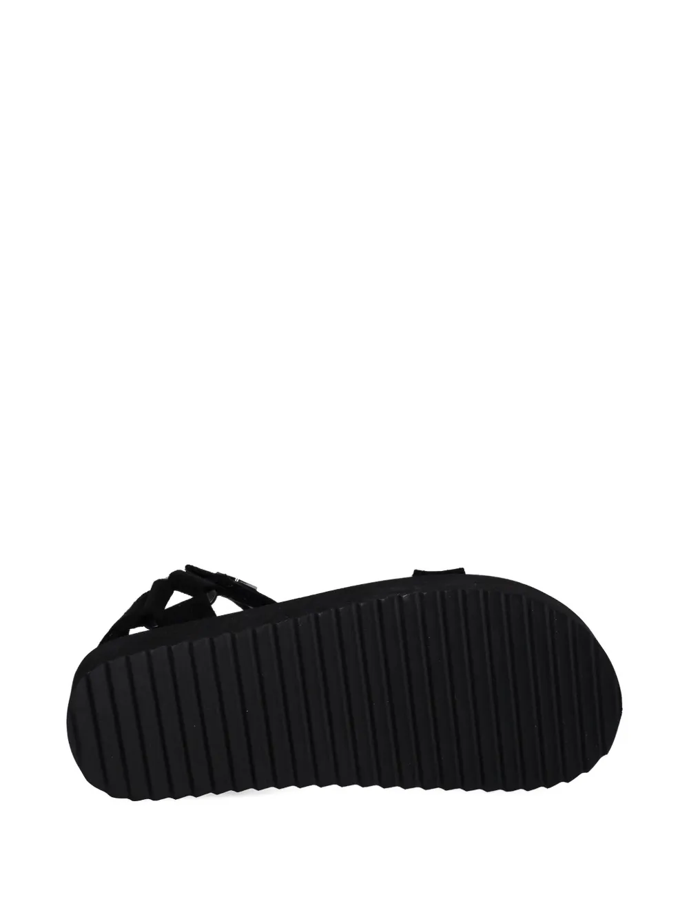 Armani Exchange Touch-strap Platform Sandals In Black