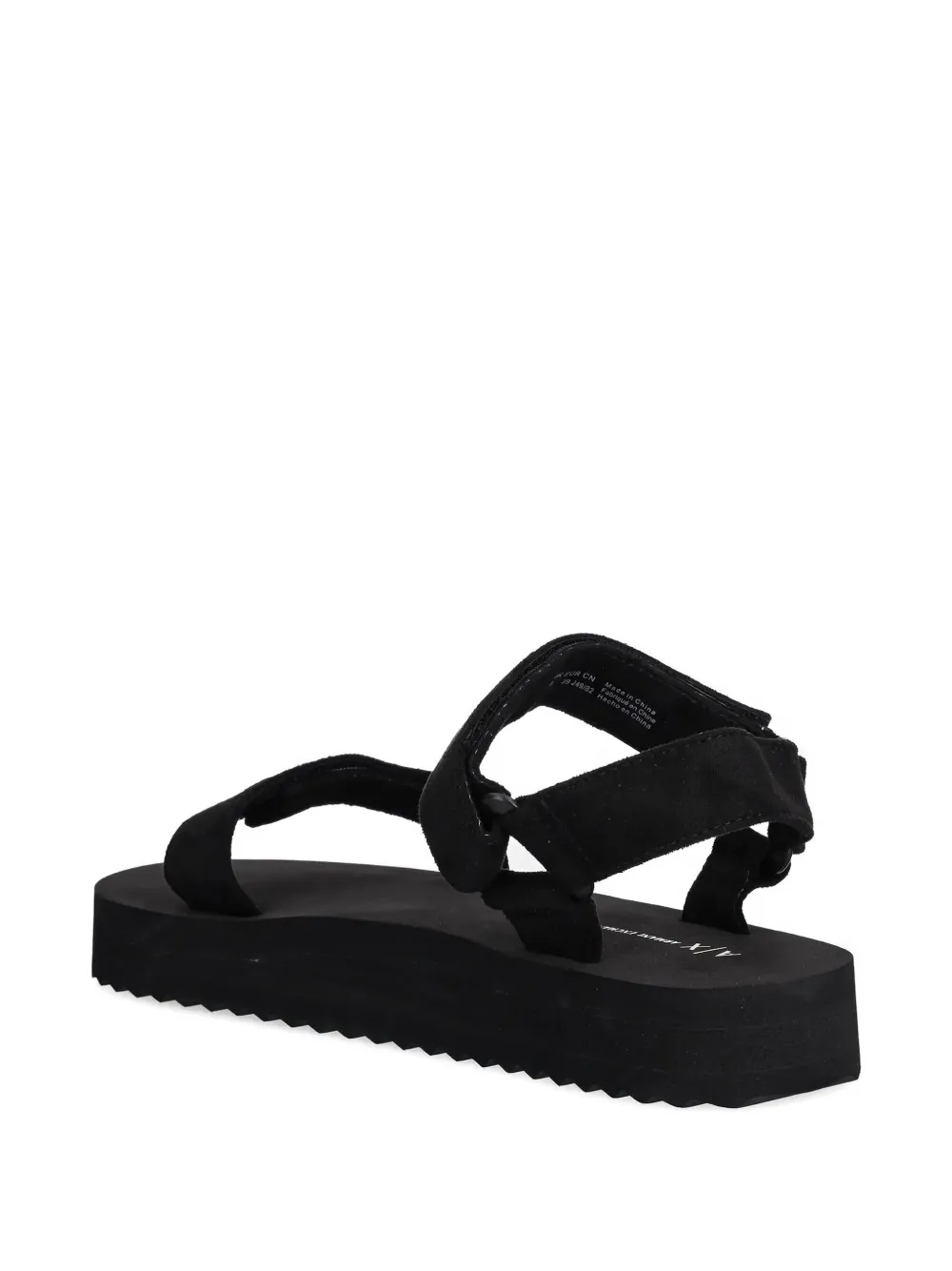Armani Exchange Touch-strap Platform Sandals In Black