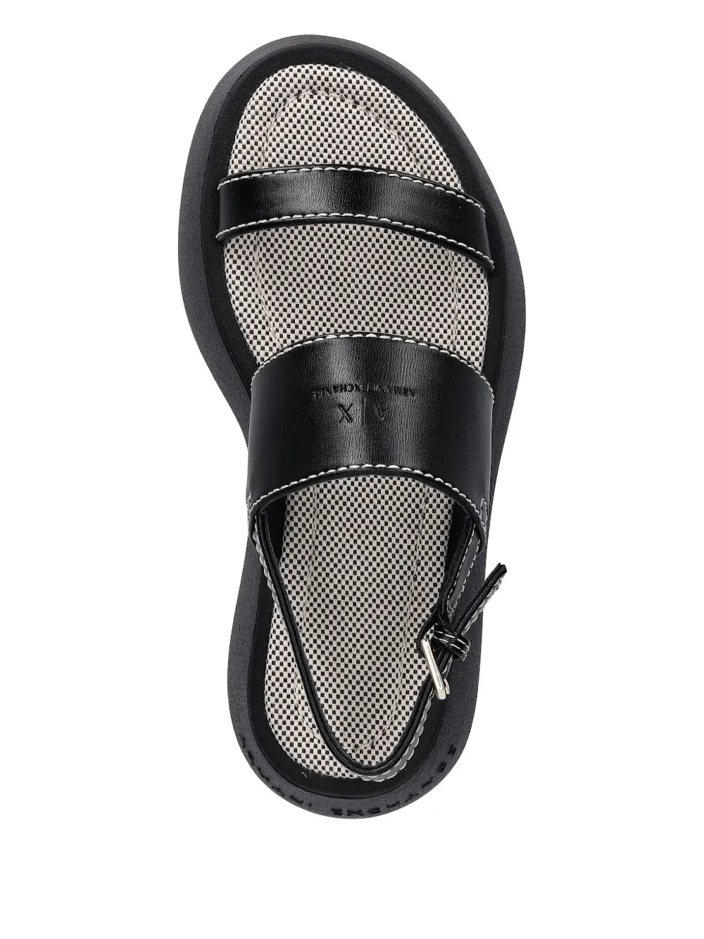 Armani Exchange double-strap platform sandals Black
