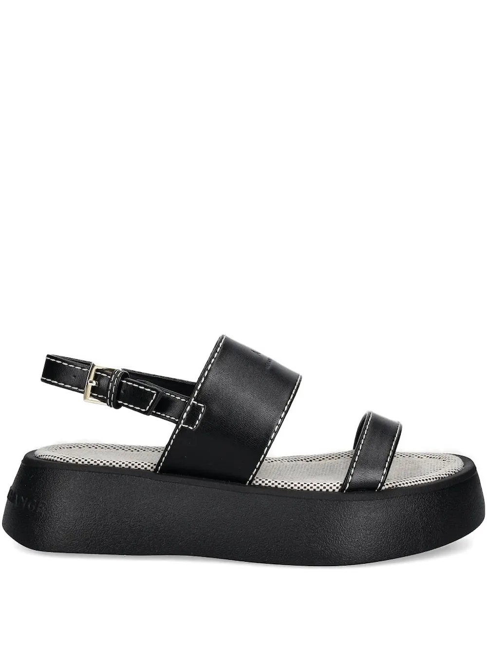 Armani Exchange double-strap platform sandals Black