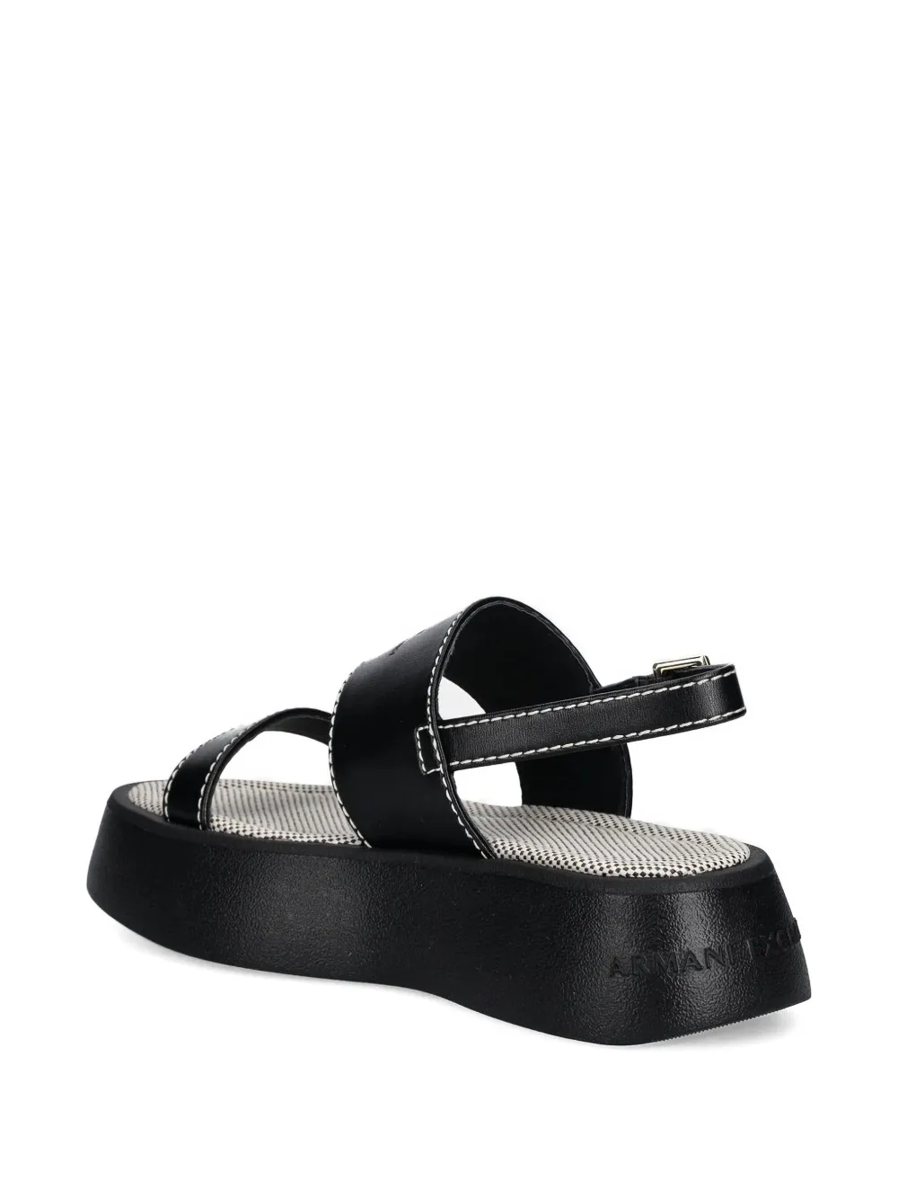 Armani Exchange double-strap platform sandals Black