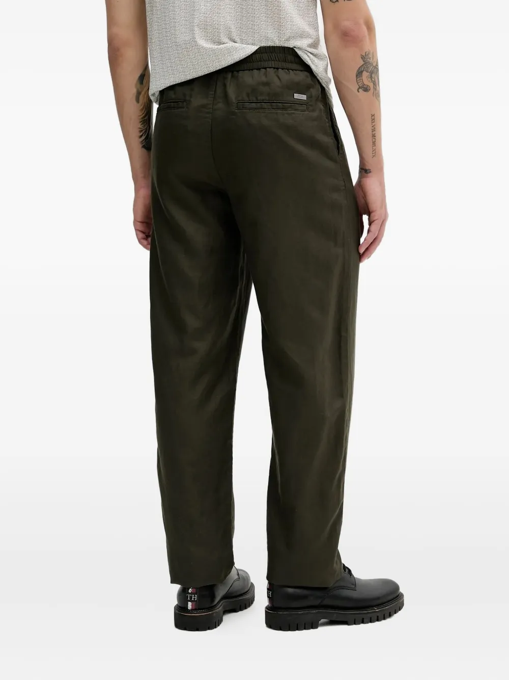 Armani Exchange Broek met elastische taille - Groen