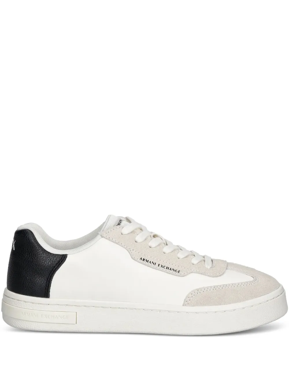Armani Exchange Leren sneakers met vlakken Wit