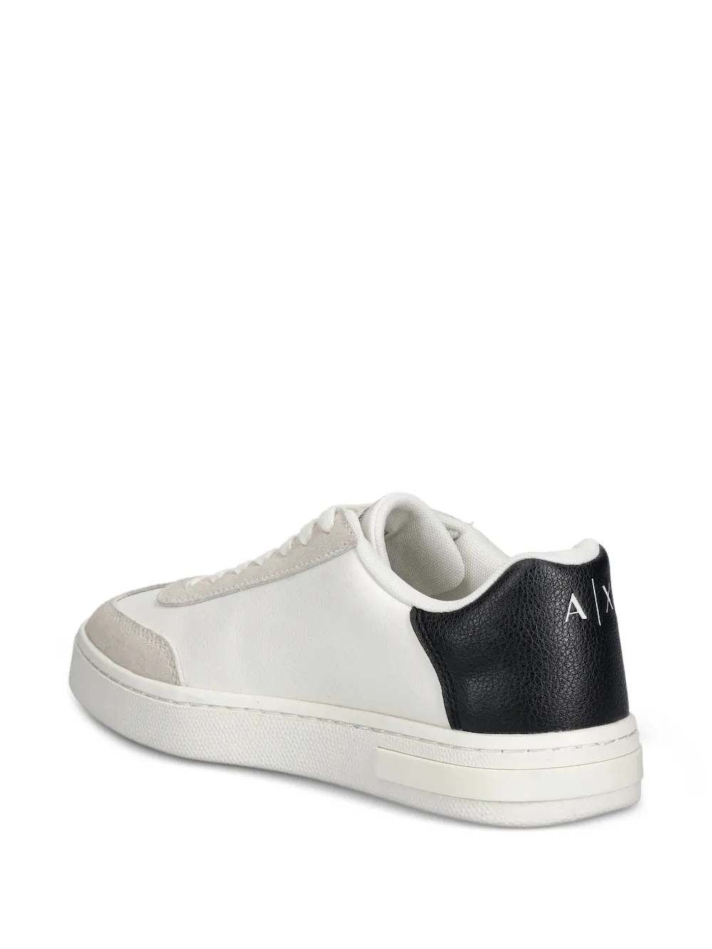 Armani Exchange Leren sneakers met vlakken Wit