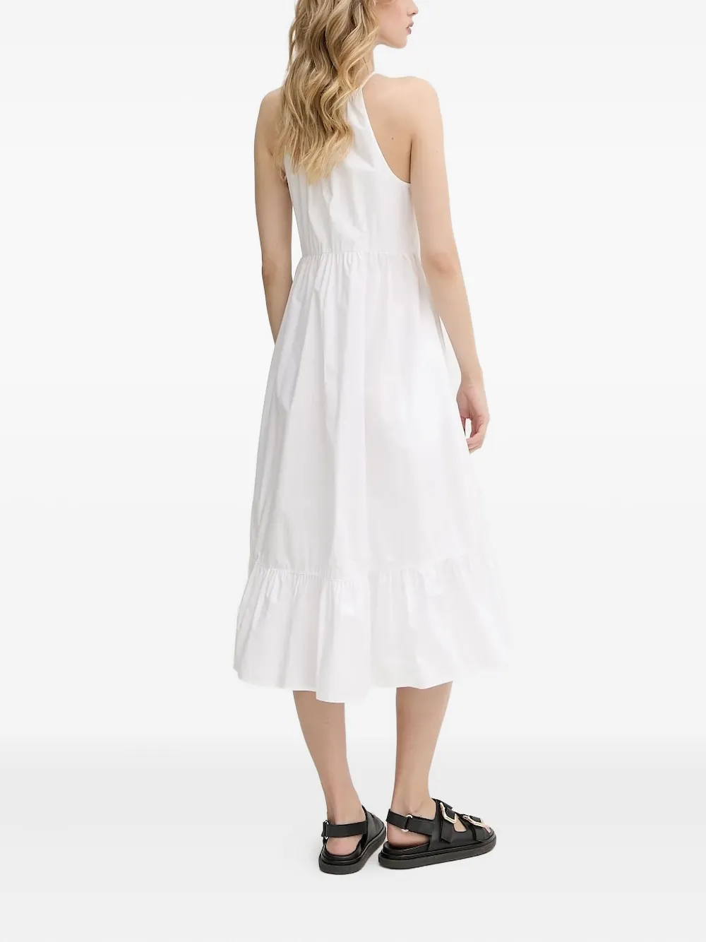 Armani Exchange halter-neck tiered midi dress - Wit
