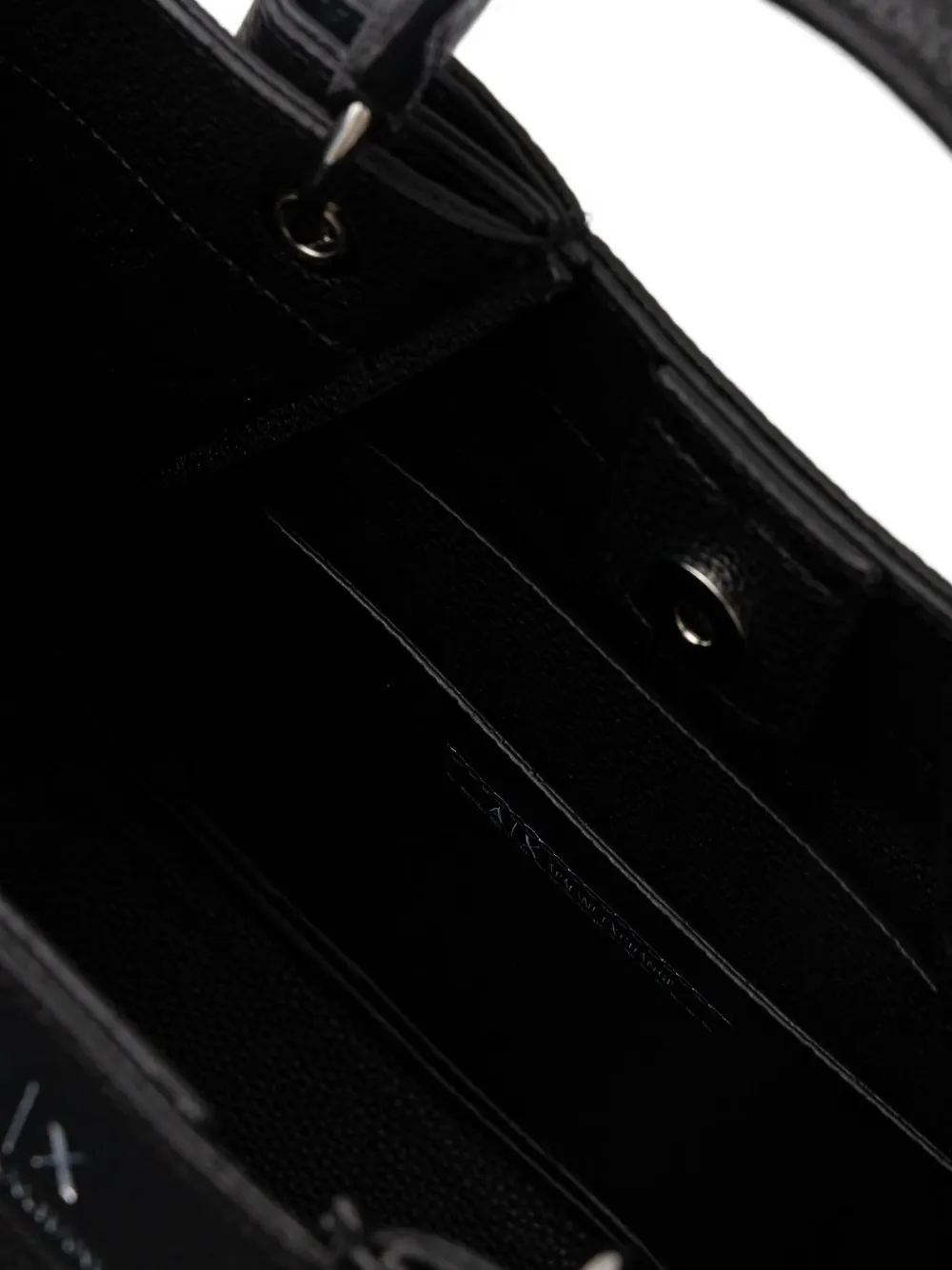 Armani Exchange logo textured handbag - Zwart