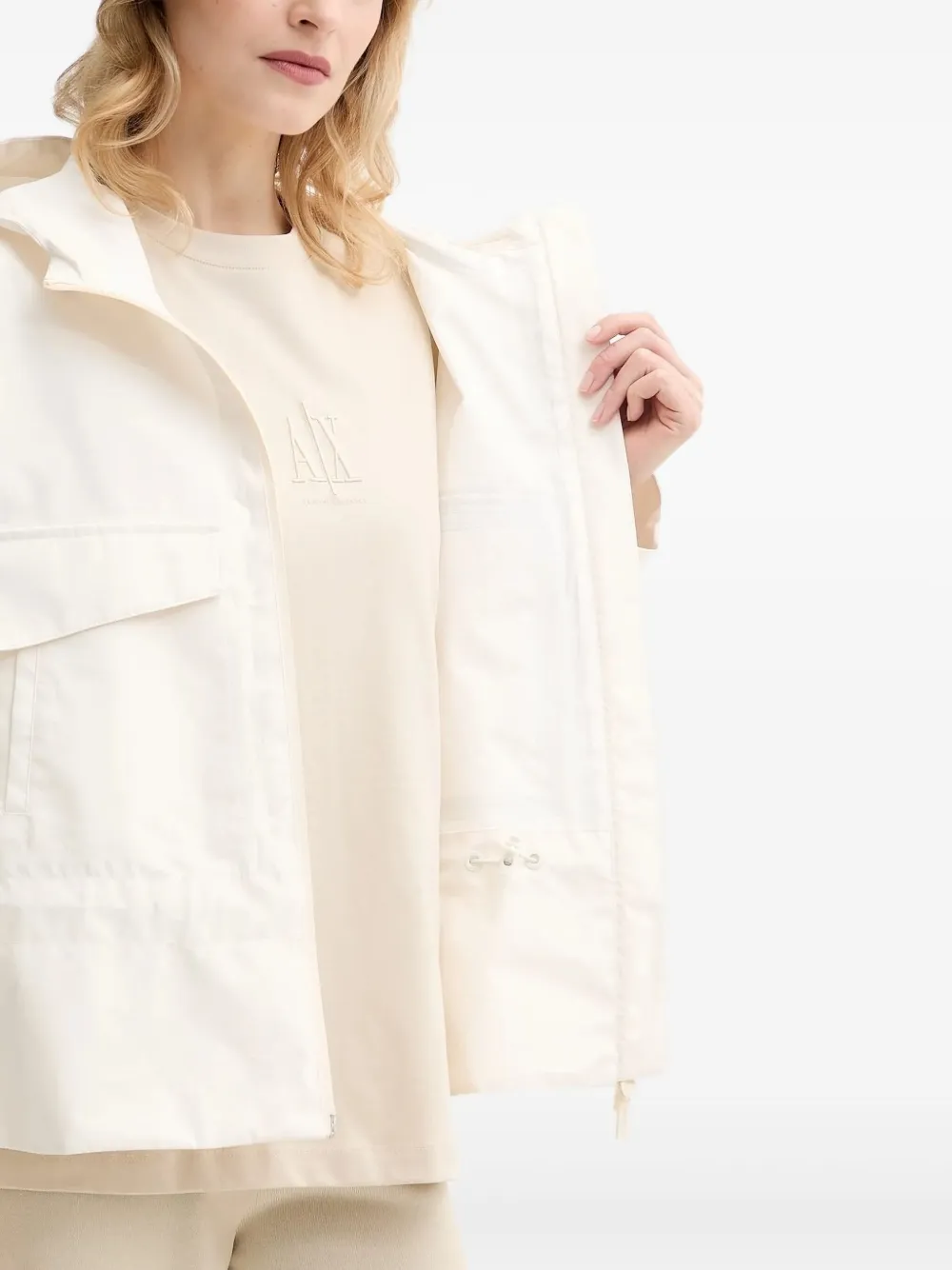 Armani Exchange hooded pocket jacket Wit