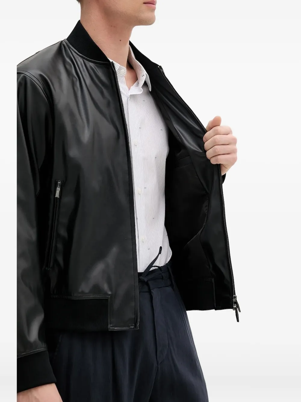 Armani Exchange Bomberjack met ritssluiting Zwart
