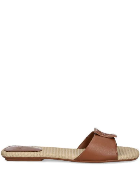 Armani Exchange logo-plaque leather slides