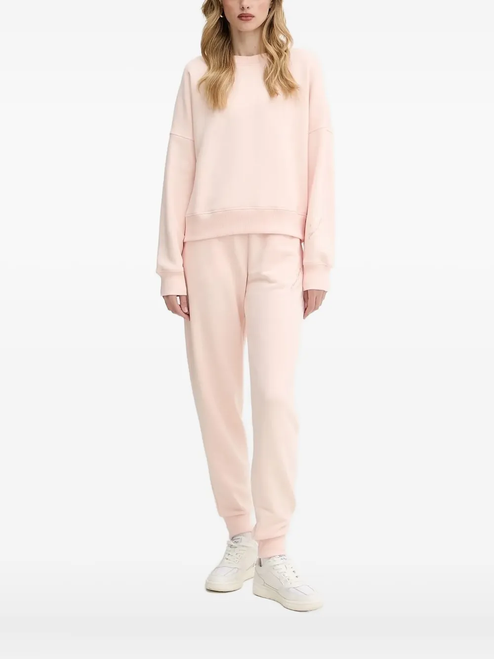 Armani Exchange Sleeve-detail Sweatshirt In Pink