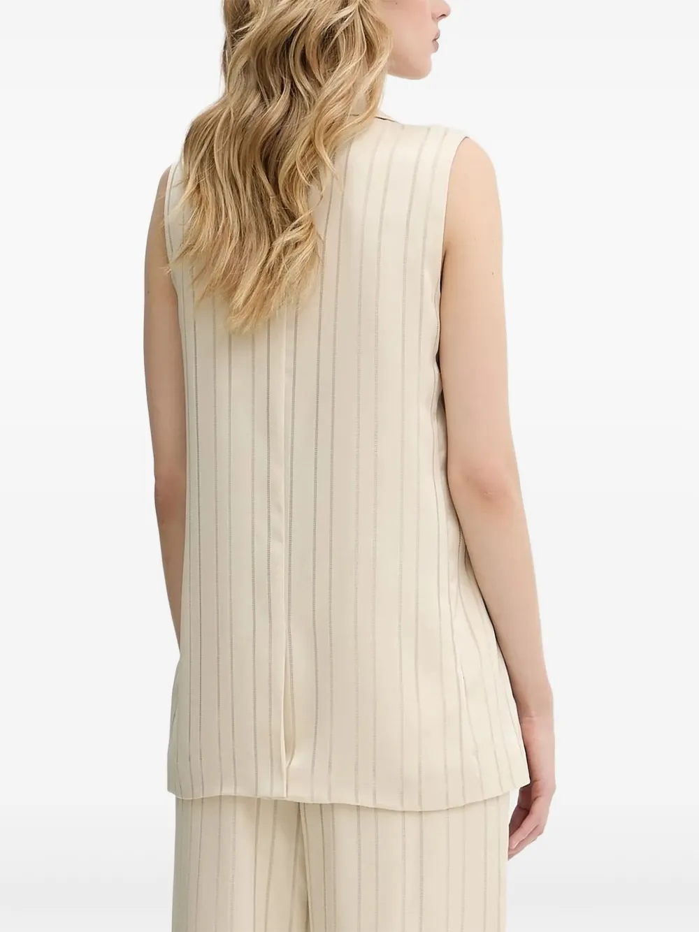 Armani Exchange Gilet met krijtstreep Beige