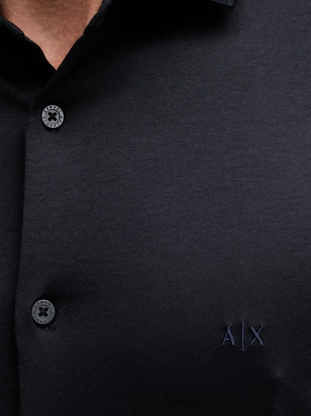 Armani Exchange long-sleeve logo shirt Zwart