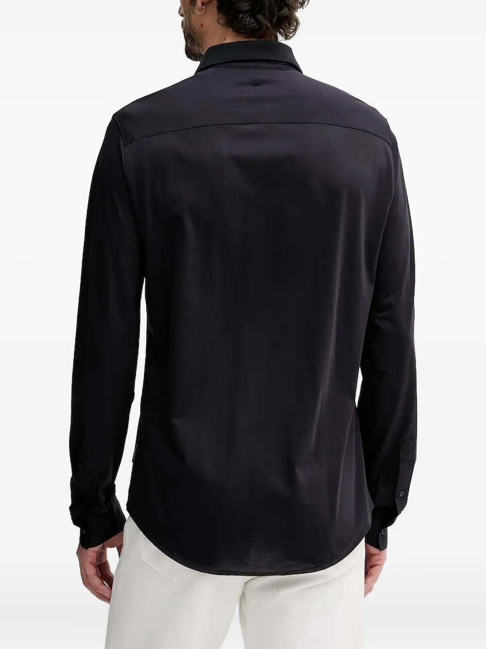Armani Exchange long-sleeve logo shirt - Zwart