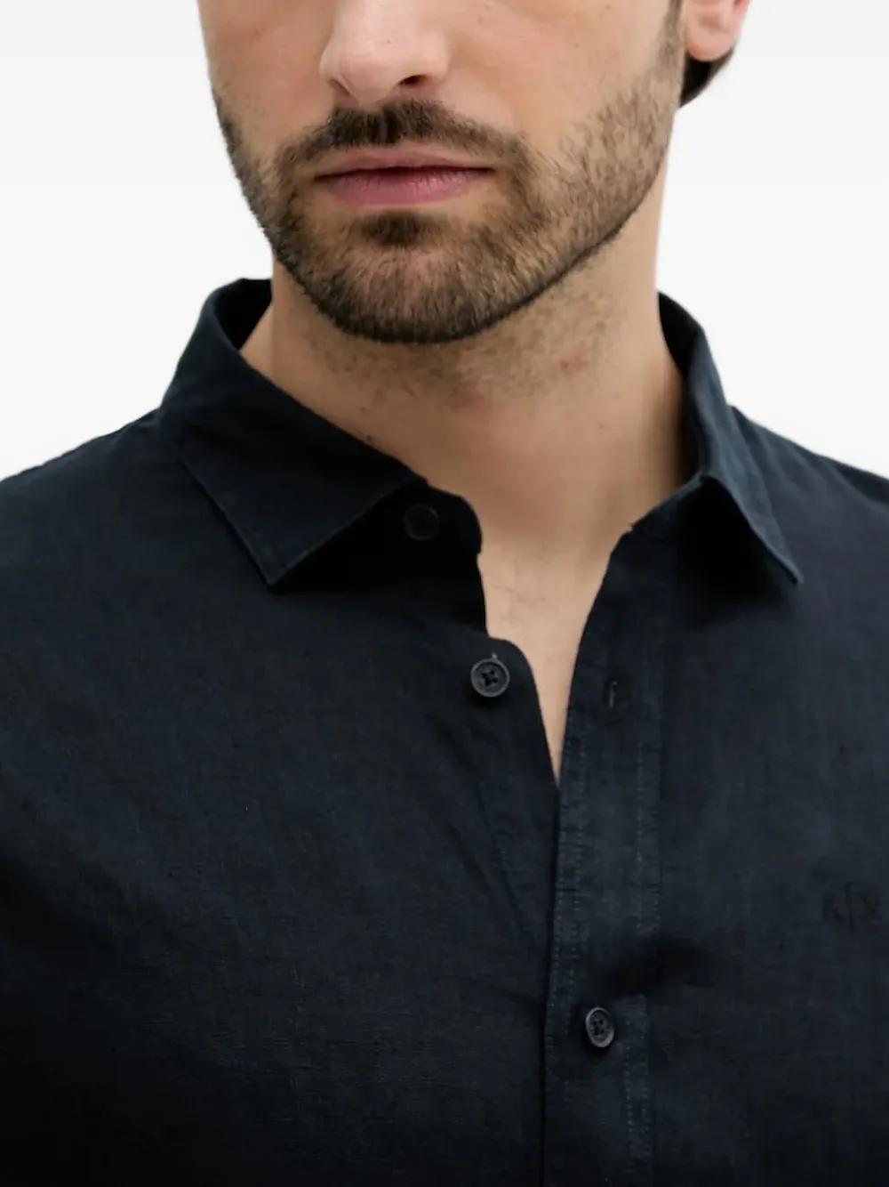 Armani Exchange Linnen overhemd Blauw