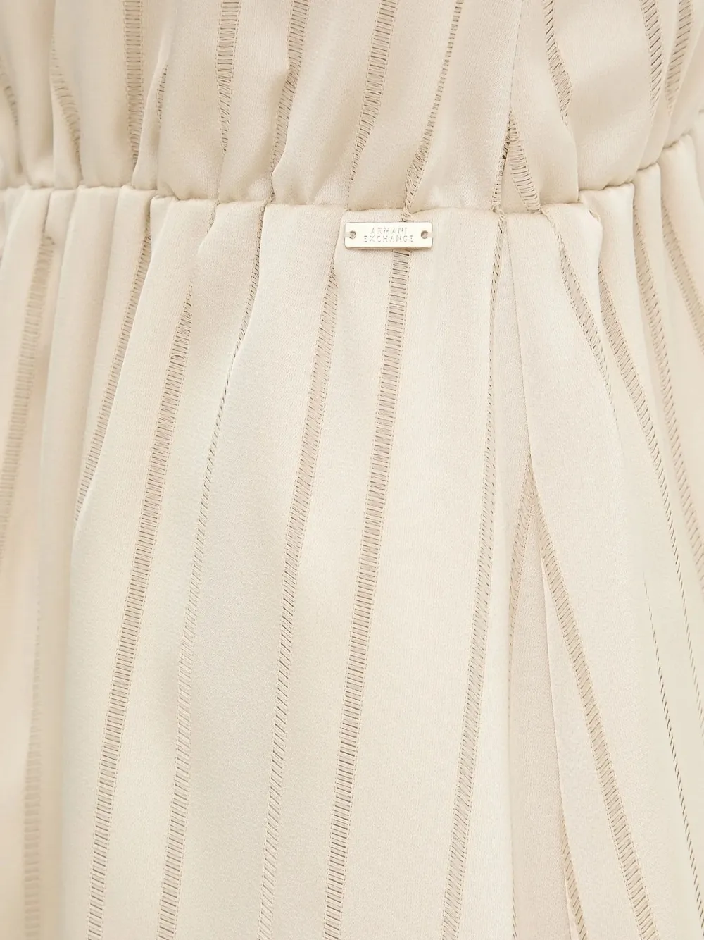 Armani Exchange Gestreepte mini-jurk met halternek Beige