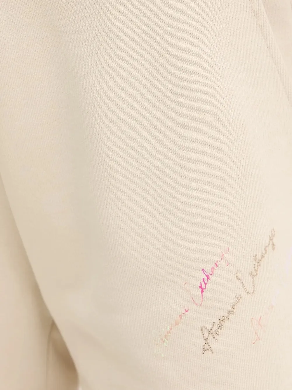 Armani Exchange Embroidered Drawstring Shorts In Neutral
