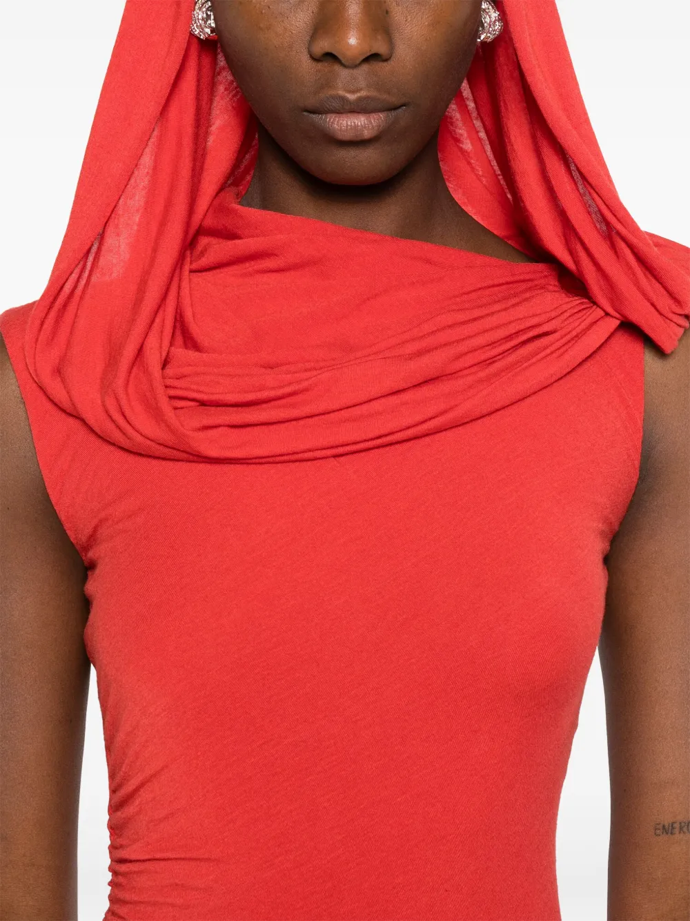 Manurí Draped One-shoulder Dress In Red