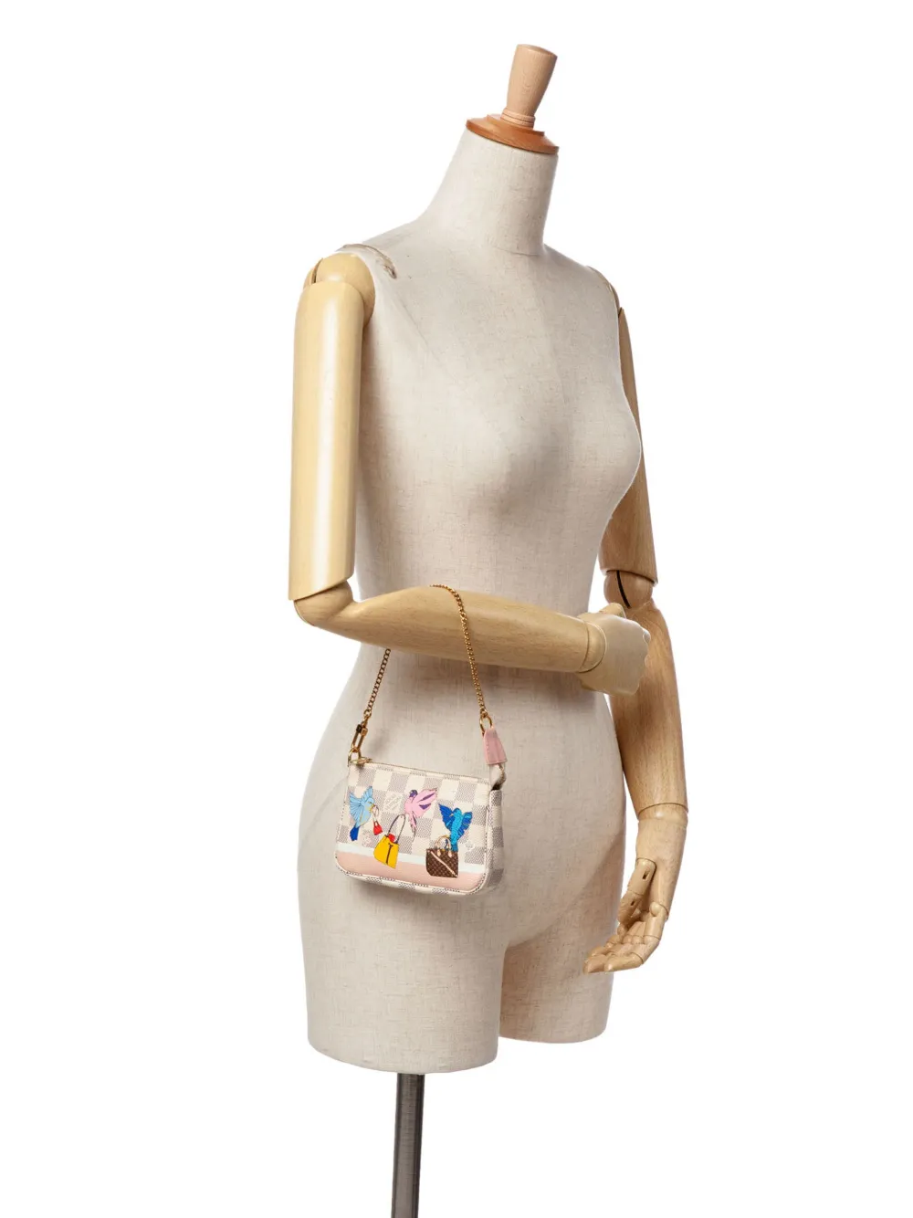 Louis Vuitton Pre-Owned 2018 Damier Azur Christmas Birds Mini Pochette Accessoires handbag | Pre-Owned | Image 2