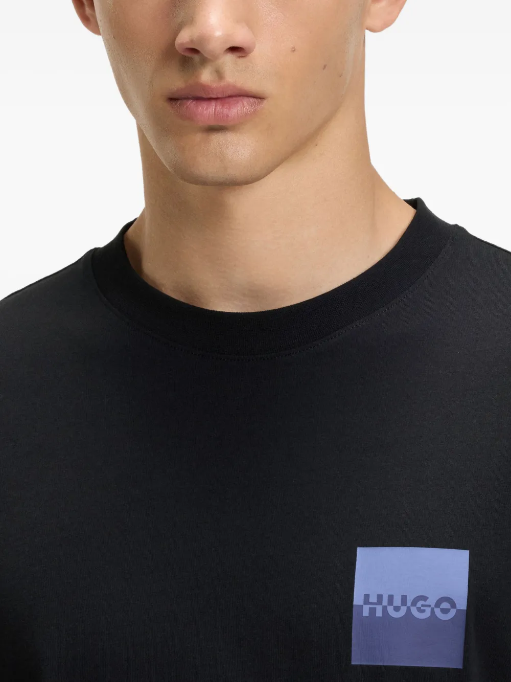 HUGO T-shirt met logoprint Zwart