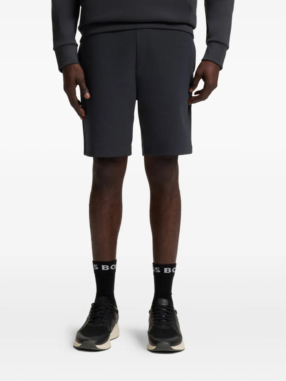 BOSS Trainingsshorts met trekkoord Zwart