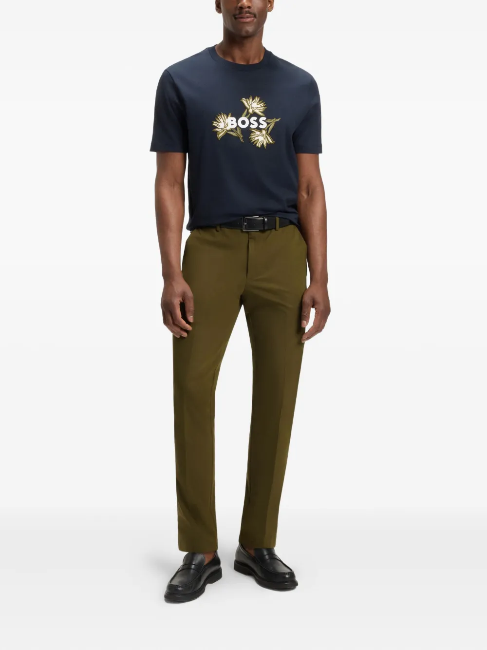 BOSS Skinny chino Groen